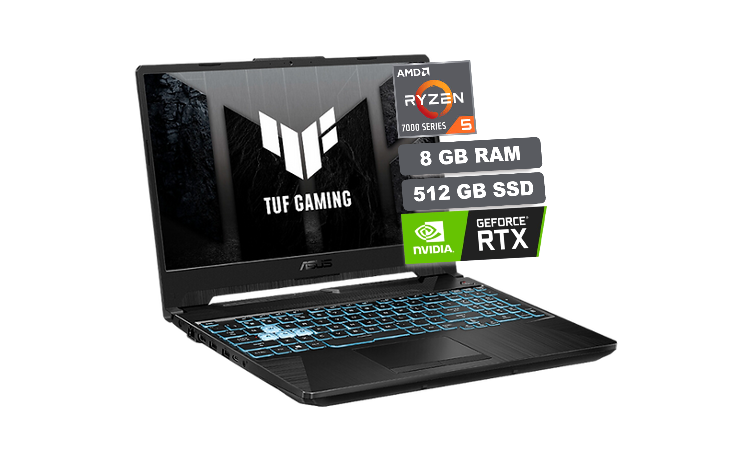 PORTATIL ASUS | AMD RYZEN 5 7535HS | 512G SSD PCIE | 8GB DDR5 | RTX 2050 4GB | 15.6" FHD | FA506NF-HN004