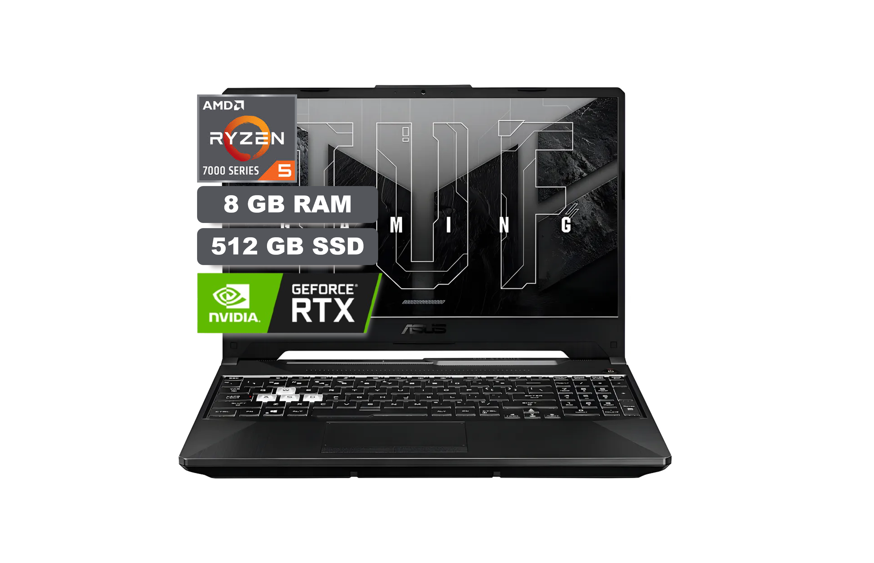 PORTATIL ASUS | RYZEN 5 7535HS | 8GB DDR5 | 512GB SSD NVME | RTX 3050 4GB | 15.6" FHD 144 Hz