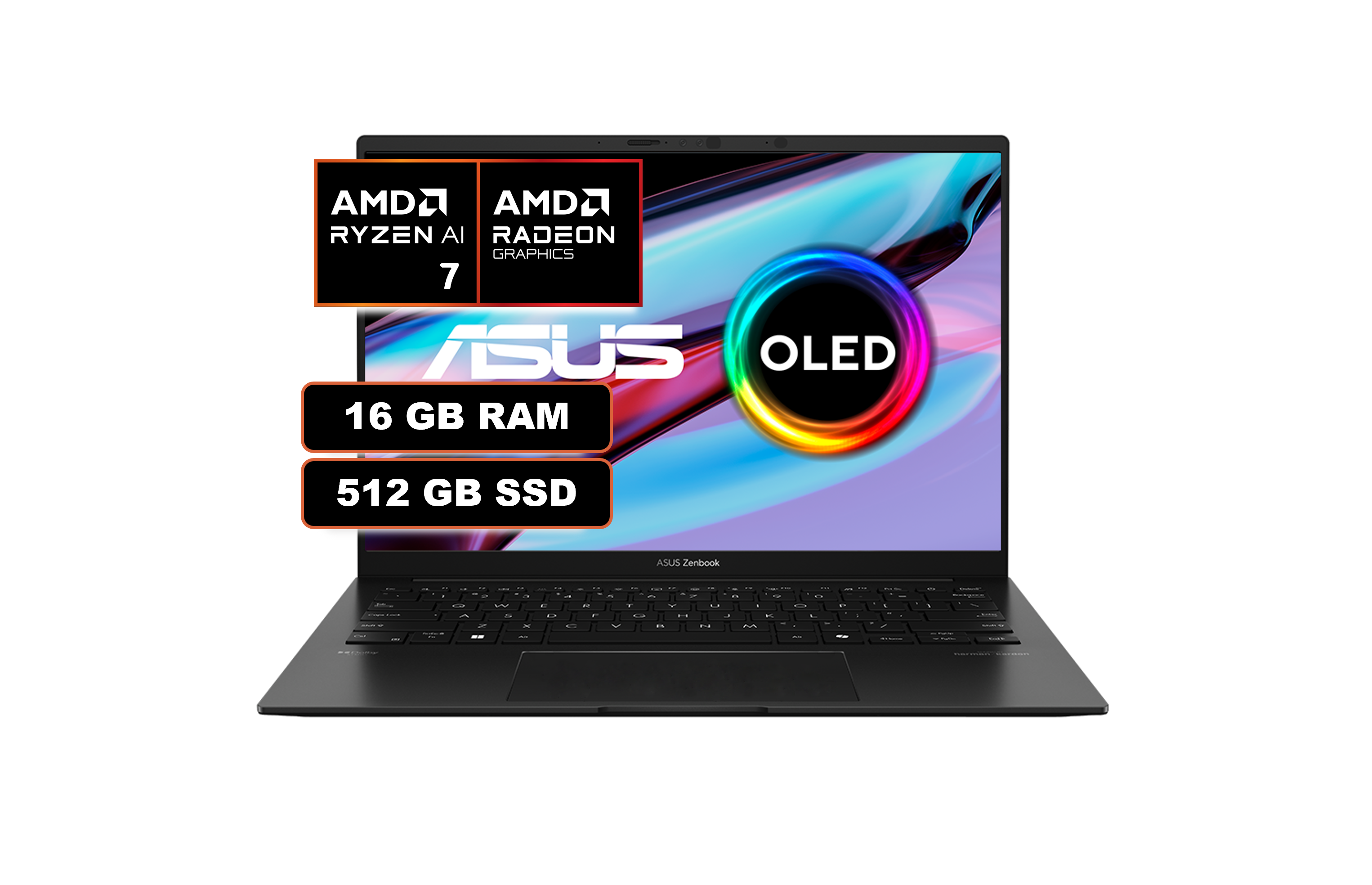PORTATIL ASUS | AMD RYZEN 7 8840HS | 1TB SSD M.2 NVME | 16GB LPDDR5X | 14" FHD OLED | ASUS UM3406HA-QL179