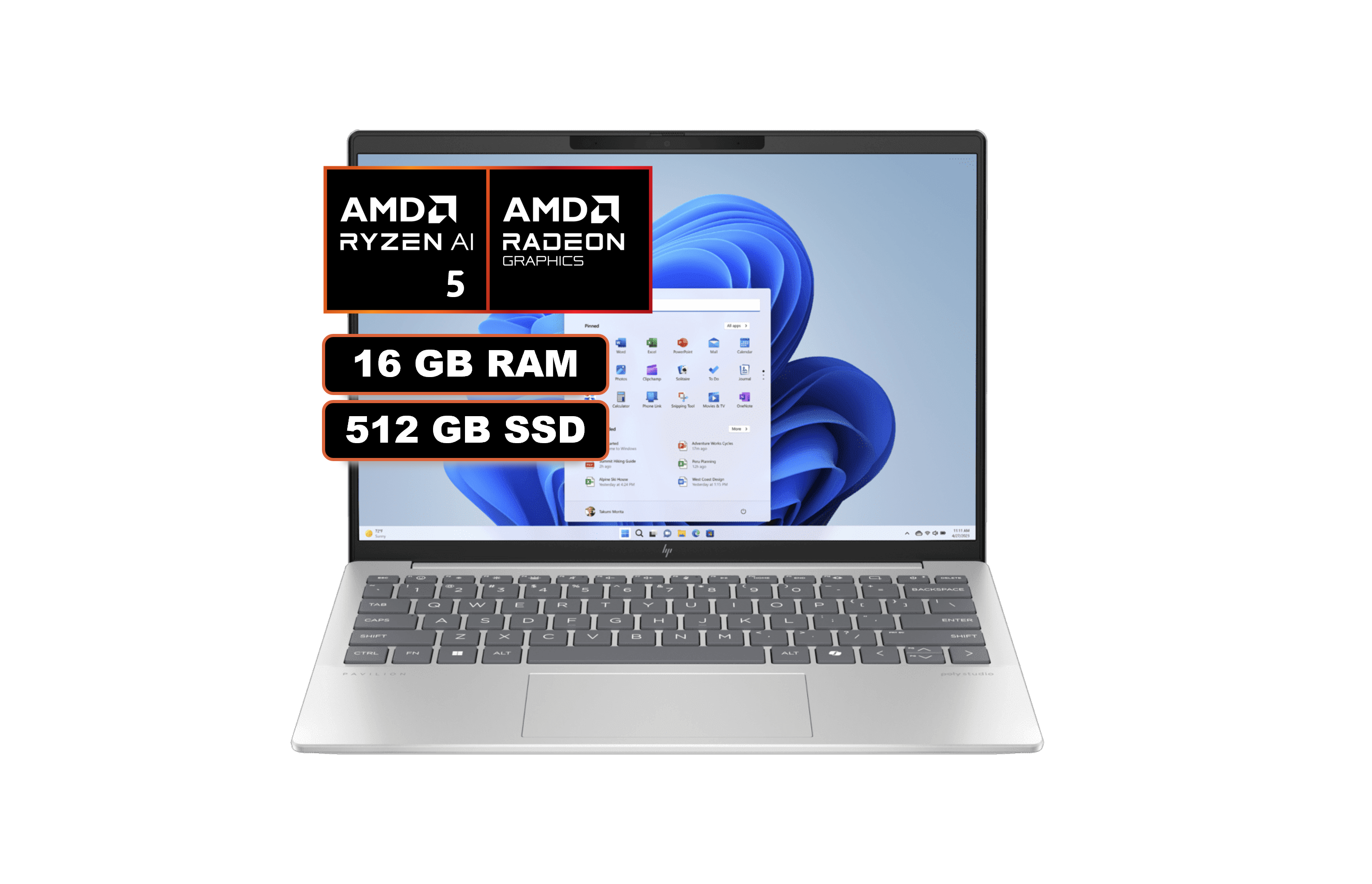 PORTATIL HP | AMD RYZEN R5 8640U | 512GB SSD | 16GB RAM | PANTALLA 13.3" IPS | PAVILION AERO 13-BG0002LA