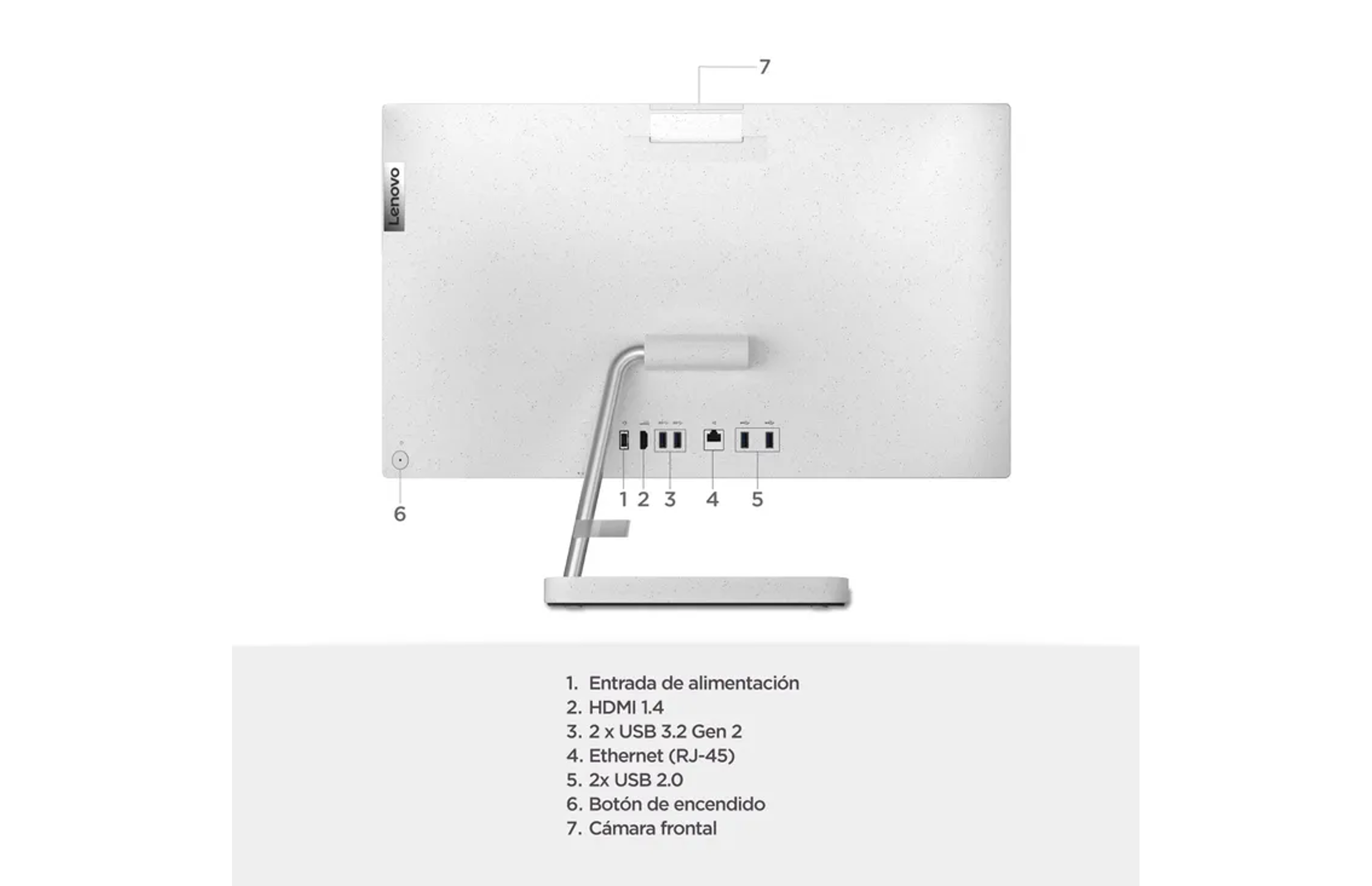 TODO EN UNO LENOVO | RYZEN 5 7530U | 512GB SSD | 8GB RAM | 23.8" FHD | LENOVO IDEACENTRE 3 AIO 24ALC6 - Imagen 4