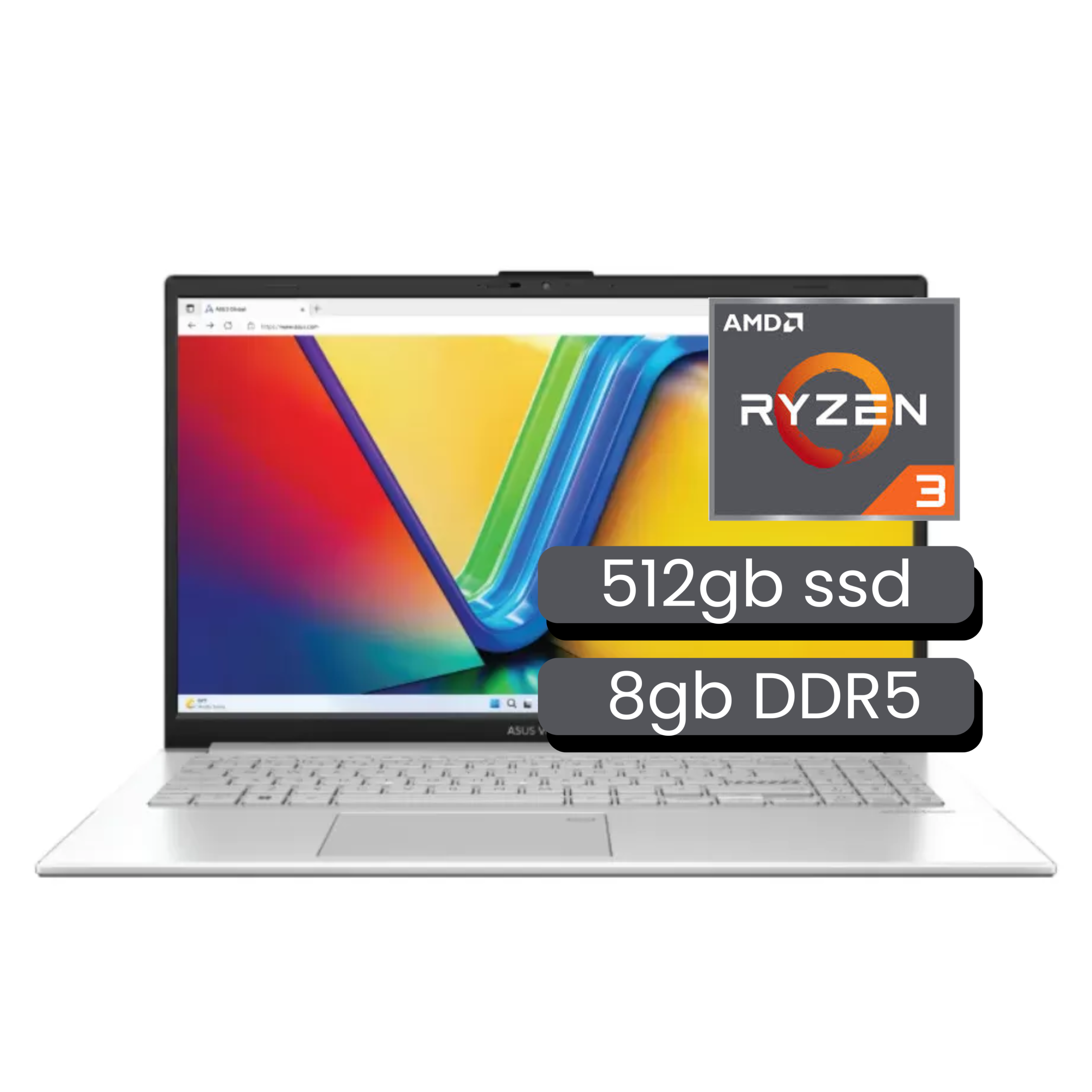 PORTATIL ASUS E1504FA-BQ2377 AMD RYZEN 3 7320U | 512GB SSD PCIEG3 | 8GB DDR5 | 15,6" FHD | COOL SILVER