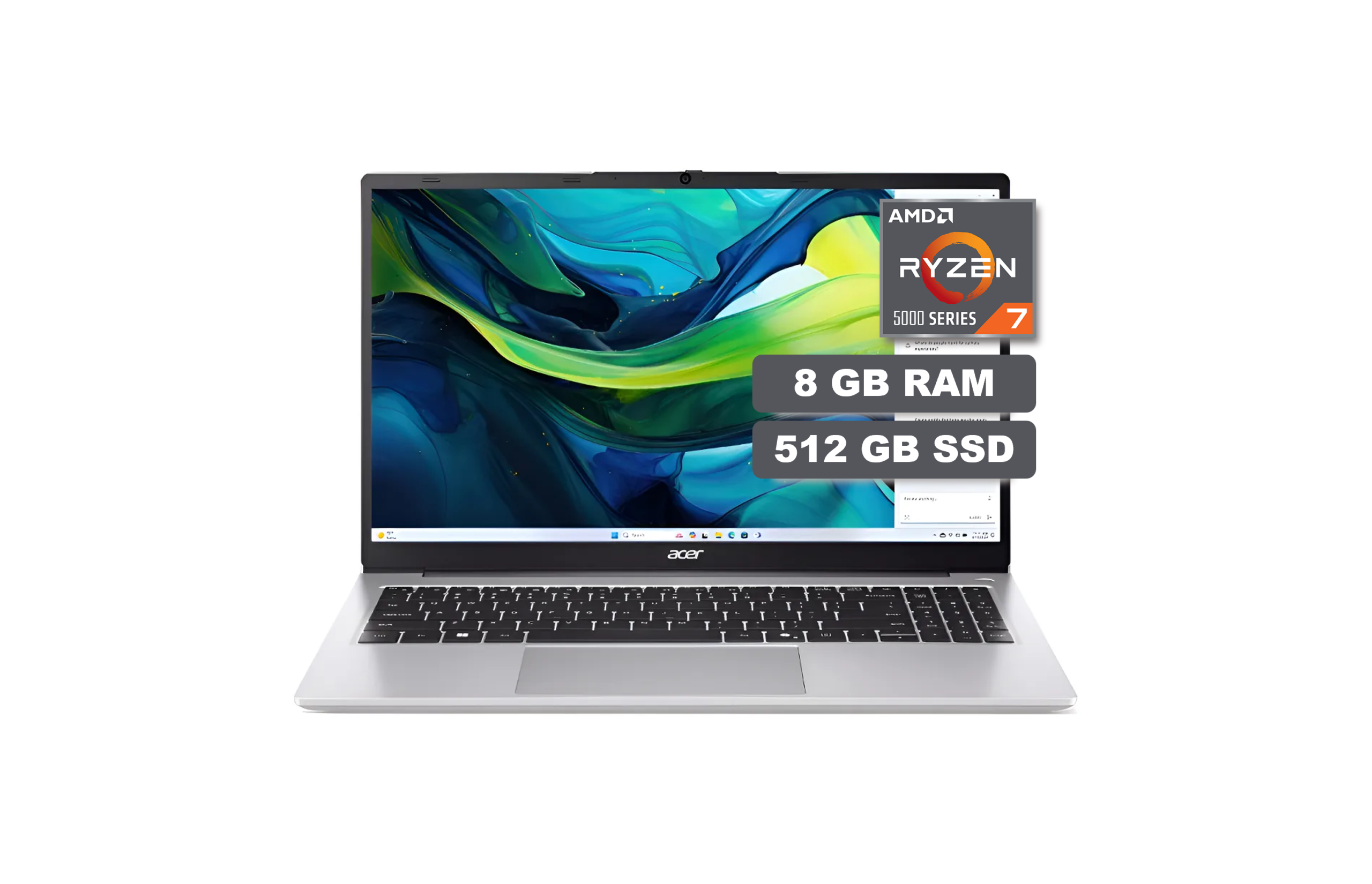 PORTATIL ACER | AMD RYZEN 7 5700U | 512 GB SSD NVME | 8 GB RAM DDR4 | PANTALLA 15.6" FHD | ACER AL15-41P-R7JP