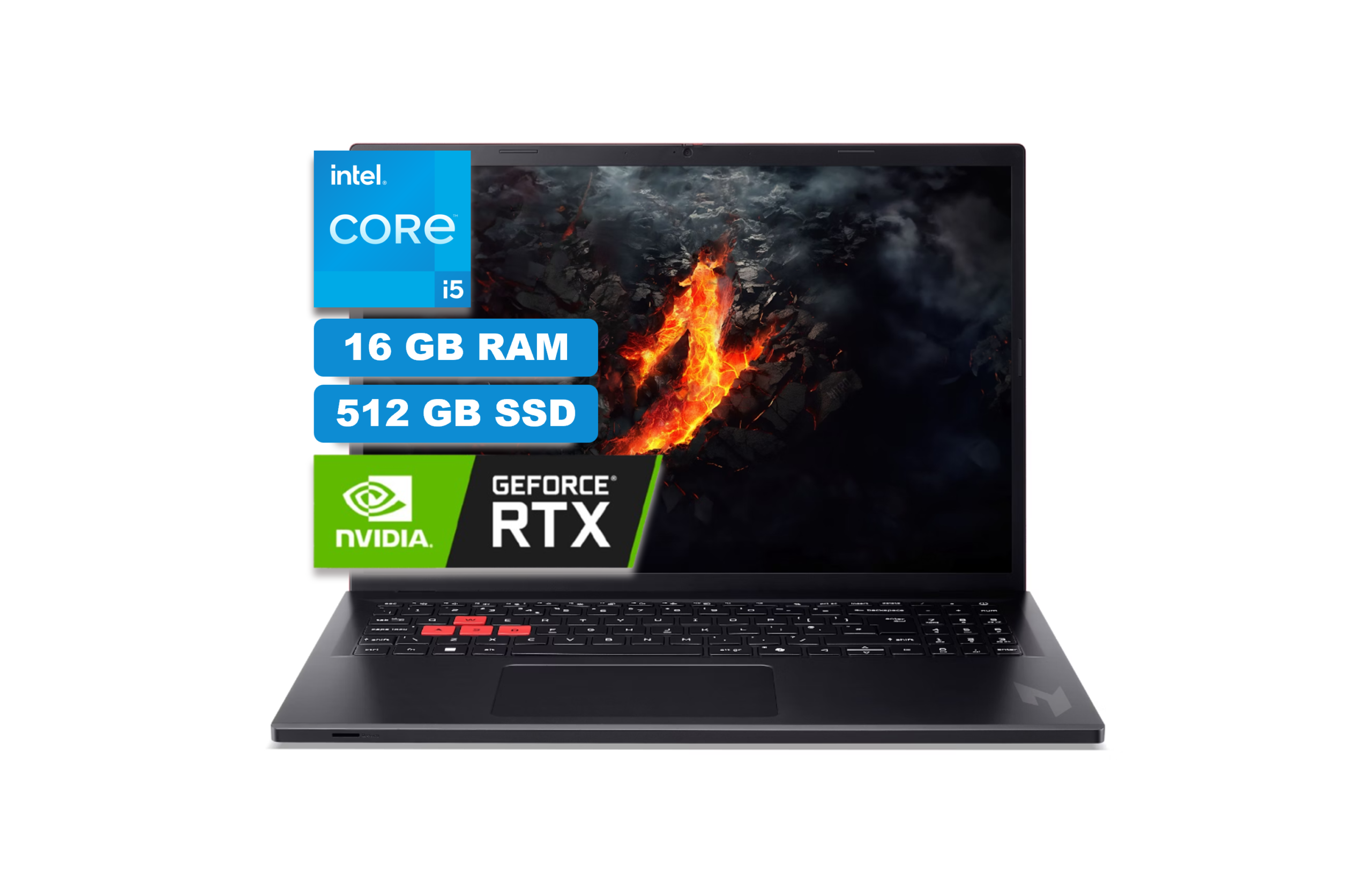 PORTATIL ACER NITRO | INTEL CORE I5 | 512 GB SSD NVME | 16 GB RAM DDR5 | RTX 3050 6GB | NL 16-71G-57G5