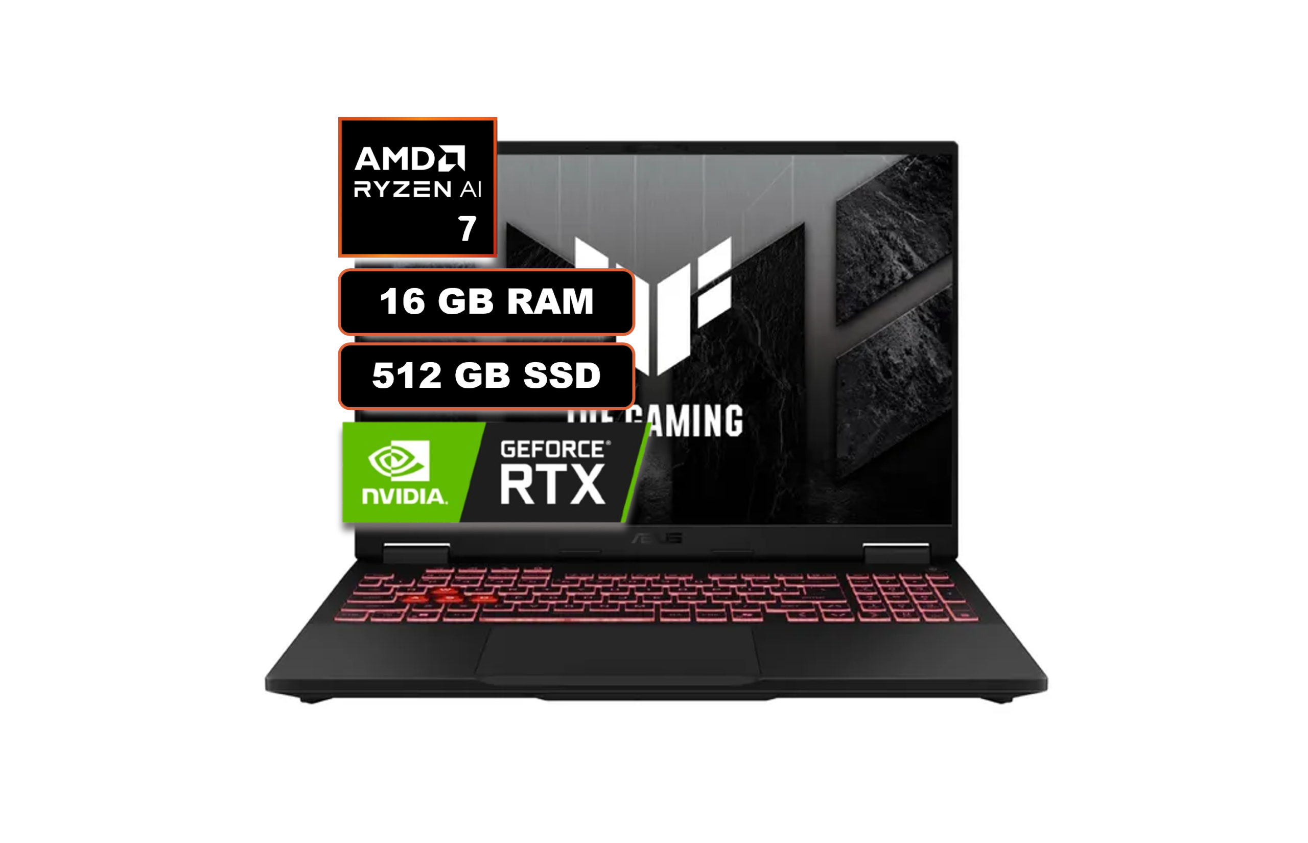 PORTATIL ASUS TUF | RYZEN 7 260 | 512 GB SSD | 16 GB RAM DDR5 | RTX 5050 8 GB | 16" FHD | ASUS FA608UH-RV074
