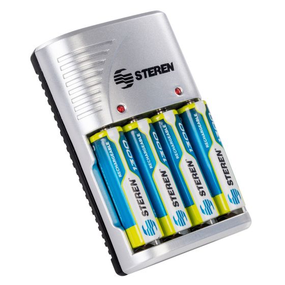 CARGADOR DE BATERIAS AA AAA 9V C 4 PILAS AA