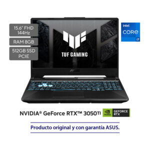 PORTATIL ASUS GAMER FX506HE-HN018 INTEL CORE I7 11800H /512GB SSD  NVME/16GB DDR4 / 15.6"/ RTX 3050 TI DDR6/ ENDLESS 144HZ