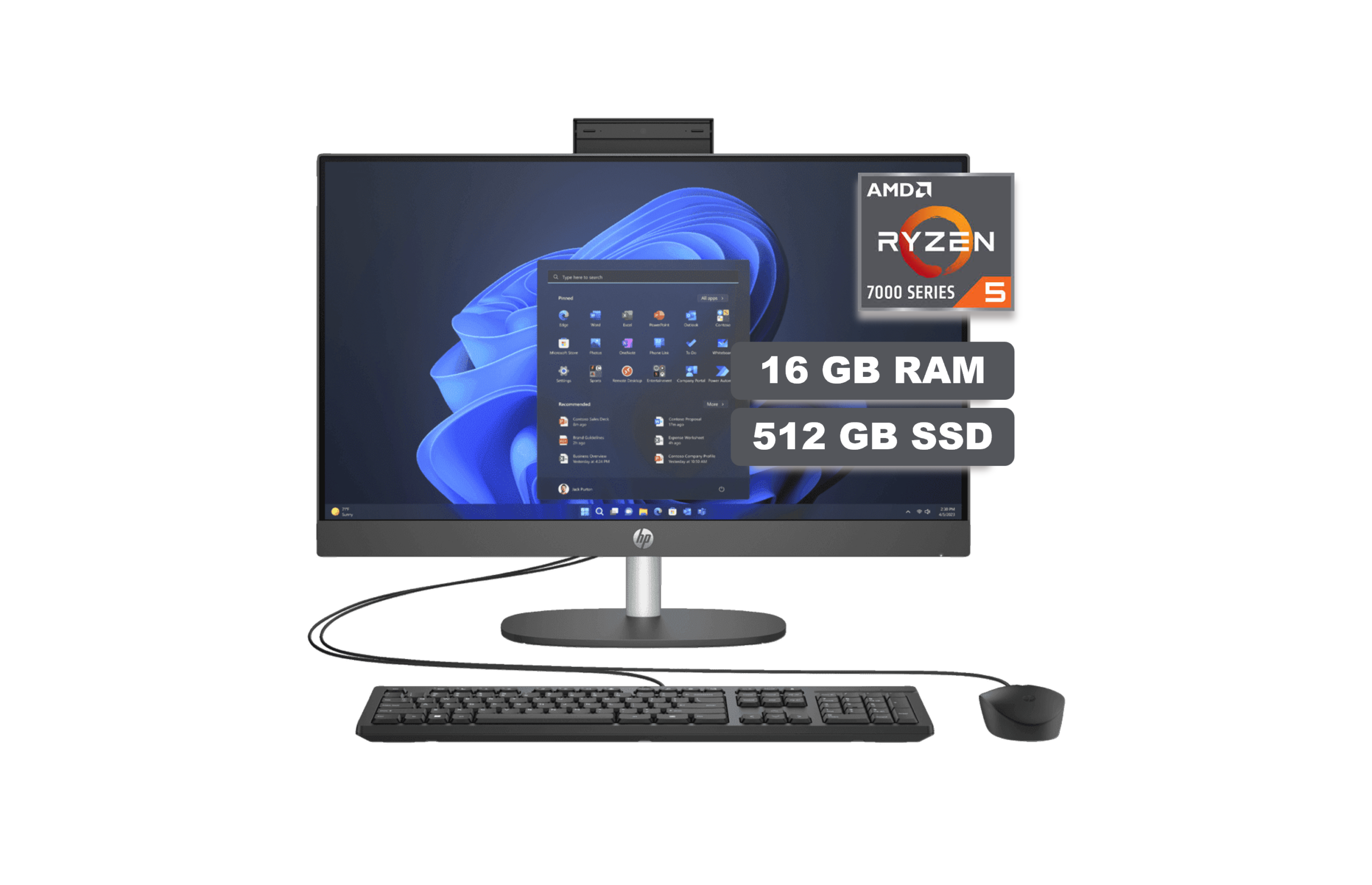 TODO EN UNO HP | RYZEN 5 7520U | 512 GB SSD | 16 GB RAM | 23.8" FHD | HP PROONE 245 G10