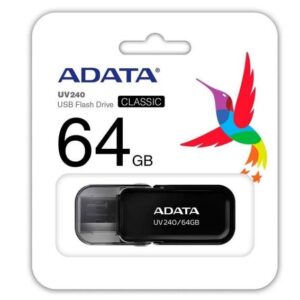 MEMORIA USB 64GB 2.0 ADATA  AUV240-64G RBK ESCUALIZABLE NEGRA