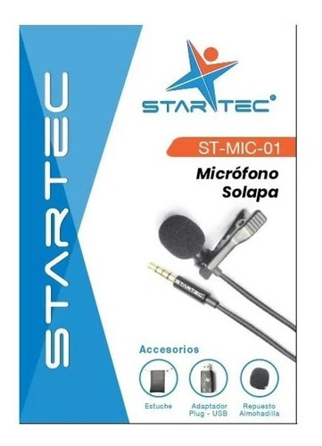 MICROFONO STARTEC DE SOLAPA ST-MIC-01 + ADAPTADOR USB