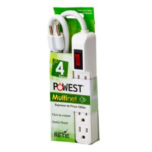 SUPRESOR DE PICOS BLANCO DE 4 SALIDAS REF.MULTINET 4TB